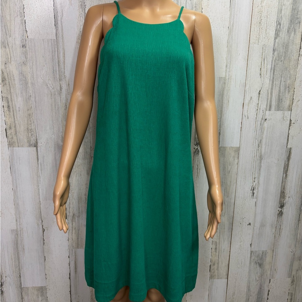 A. Byer Vibrant Green Sleeveless Shift Dress